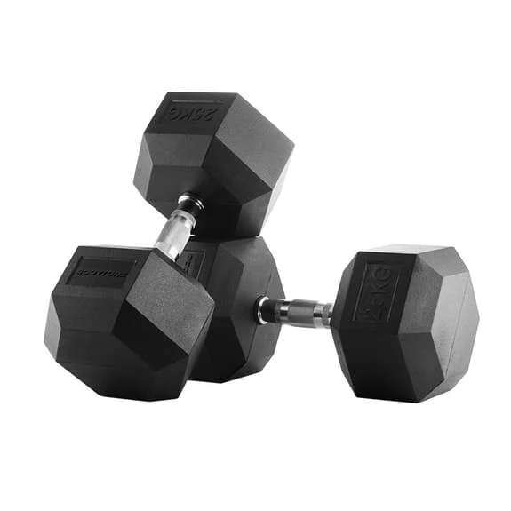 Bodytone Hexagonal Rubber Dumbbells 25 Kg (pair)