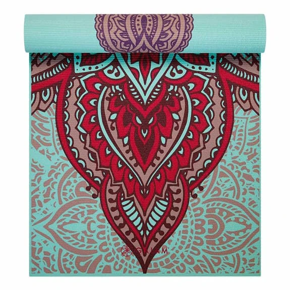 Gaiam Zara Rogue Yoga Premium 6 Mm Mat Light Blue Red - Image 3