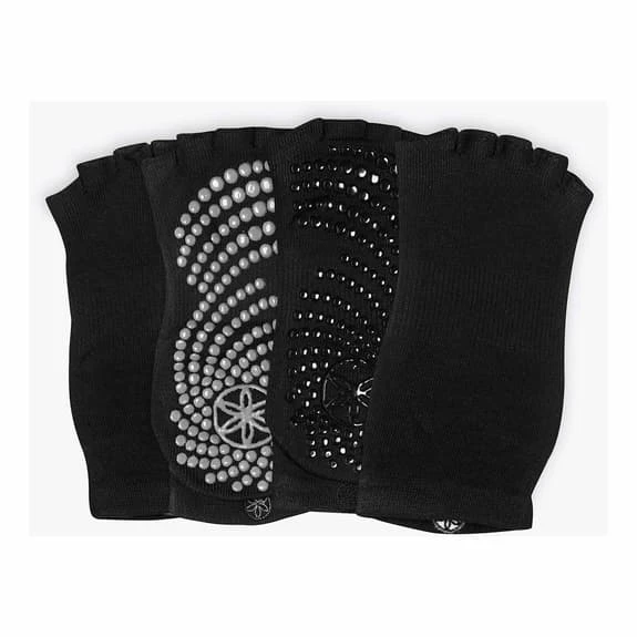 Gaiam Grippy Women Anti-Slip Socks Black Grey (2 Pairs) - Image 3