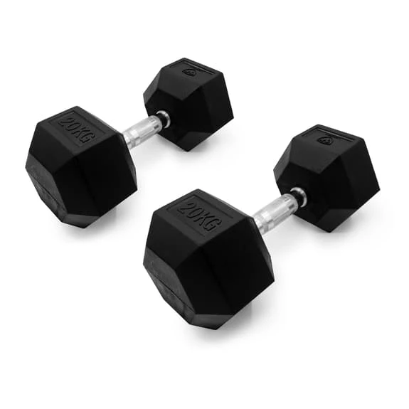 Leffort 20 Kg Hexagonal Dumbbells (Pair)