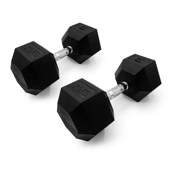 Leffort 25 Kg Hexagonal Dumbbells (Pair)