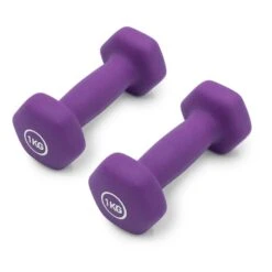 Leffort 1 Kg Neoprene Dumbbells Lilac (Pair)