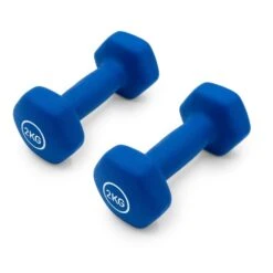 Leffort 2 Kg Neoprene Dumbbells Blue (Pair)