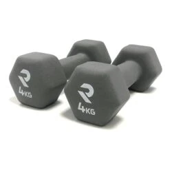 Ruster Neoprene 4 Kg Dumbbells Grey (Pair)