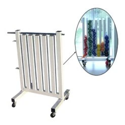 Softee Vinyl Weight Stand With Wheels And Bar