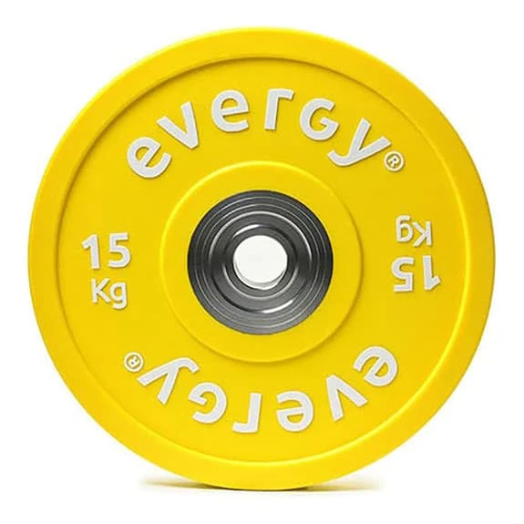 Evergy Fitness Bumper Color Elite Olympic Disc 15 Kg Yellow