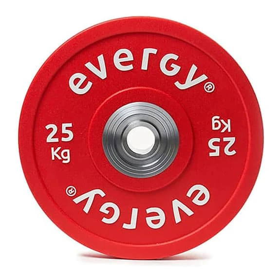 Evergy Fitness Bumper Color Elite Olympic Disc 25 Kg Red